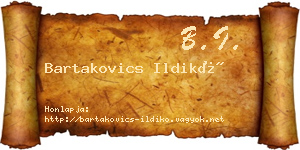 Bartakovics Ildikó névjegykártya