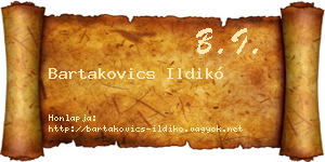 Bartakovics Ildikó névjegykártya